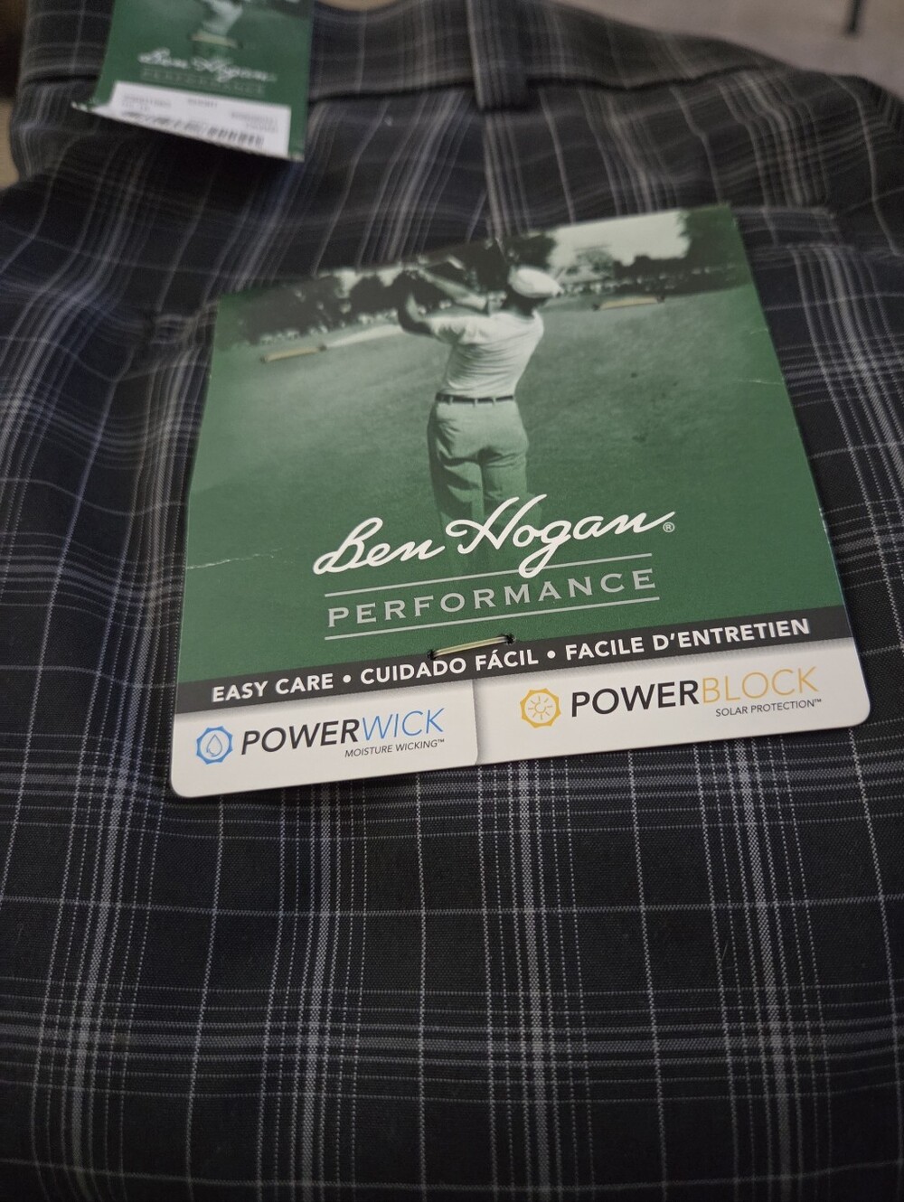 Hogan Performance Men’s Plaid Shorts- Black/Gray